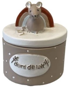 Amadeus Accessoires De Salle De Bain Enfant Boite à Dents De Lait Arc En Ciel Et Souris Gris -Coussins enfant Soldes 2022 boite a dents de lait arc en ciel et souris beige