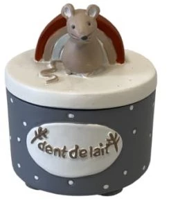 Amadeus Accessoires De Salle De Bain Enfant Boite à Dents De Lait Arc En Ciel Et Souris Gris -Coussins enfant Soldes 2022 boite a dents de lait arc en ciel et souris gris 2