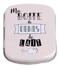 Amadeus Accessoires De Salle De Bain Enfant Boîte à Dents De Lait Rose En Métal