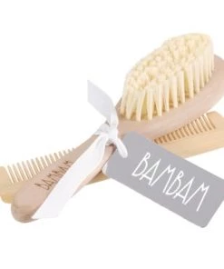 Bambam Accessoires De Salle De Bain Enfant Brosse Et Peigne En Bois