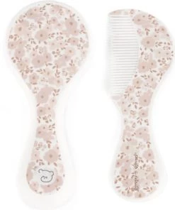 PASITO A PASITO Accessoires De Salle De Bain Enfant Brosse Et Peigne Fleurs Rose