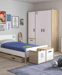 Terre De Nuit Boîtes Et Paniers De Rangements Enfant Coffre 1 Porte En Bois Imitation Chêne Clair Et Blanc -Coussins enfant Soldes 2022 coffre 1 porte en bois imitation chene clair et blanc 3