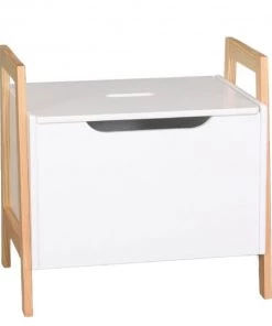 Wadiga Boîtes Et Paniers De Rangements Enfant Coffre à Jouets En Bois Blanc