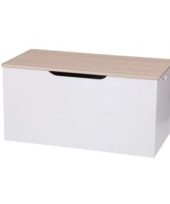 Wadiga Boîtes Et Paniers De Rangements Enfant Coffre à Jouets En Bois Blanc 80x40x40cm