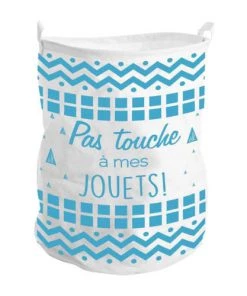 STC Boîtes Et Paniers De Rangements Enfant Corbeille à Linge Ou à Jouets Bleue H50cm