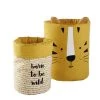 Maisons Du Monde Boîtes Et Paniers De Rangements Enfant Corbeilles En Coton Jaune Moutarde à Motifs (x2)