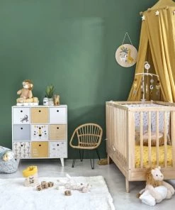 Maisons Du Monde Boîtes Et Paniers De Rangements Enfant Corbeilles En Coton Jaune Moutarde à Motifs (x2) -Coussins enfant Soldes 2022 corbeilles en coton jaune moutarde a motifs x2 1000 9 33 207001 19