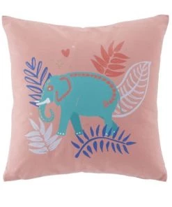 Maisons Du Monde Coussins Enfant Coussin à Motifs Pailletés Dorés, Rose, Orange, Verts Et Bleus, 35x35