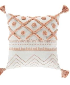 Maisons Du Monde Coussins Enfant Coussin à Pompons Et Motifs Bouclettes Rose Et écrus, 40x40