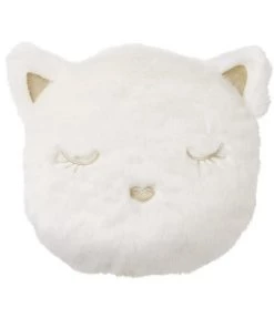 Maisons Du Monde Coussins Enfant Coussin Chat Imitation Fourrure Blanche Brodé Doré 30x30