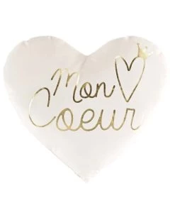 Douceur D'Intérieur Coussins Enfant Coussin Coeur Effet Velours Métallisé 40x38cm