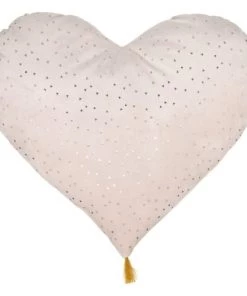 Home Maison Coussins Enfant Coussin Cœur Et Pompon Polyester Rose