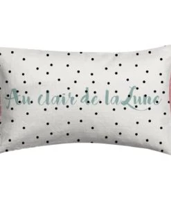 Future Home Coussins Enfant Coussin Coton Blanc à Poids Noirs 30x50cm