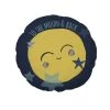 Future Home Coussins Enfant Coussin Coton Bleu Et Jaune Avec Lune 35cm