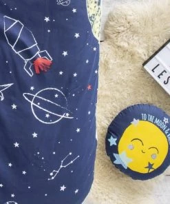 Future Home Coussins Enfant Coussin Coton Bleu Et Jaune Avec Lune 35cm -Coussins enfant Soldes 2022 coussin coton bleu et jaune avec lune 35cm 2