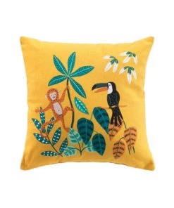 Douceur D'Intérieur Coussins Enfant Coussin Coton Jaune 40x40cm