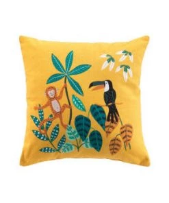 Douceur D'Intérieur Coussins Enfant Coussin Coton Jaune 40x40cm -Coussins enfant Soldes 2022 coussin coton jaune 40x40cm 5