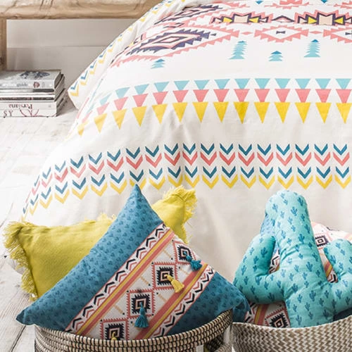 Future Home Coussins Enfant Coussin Coton Multicouleur Avec Pompons 40x40cm 4 Future Home Coussins Enfant Coussin Coton Multicouleur Avec Pompons 40x40cm – Image 2