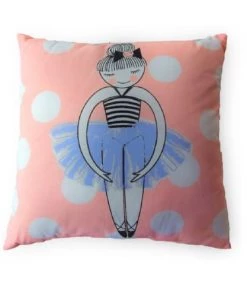 Future Home Coussins Enfant Coussin Coton Rose Avec Danseuse 40x40cm