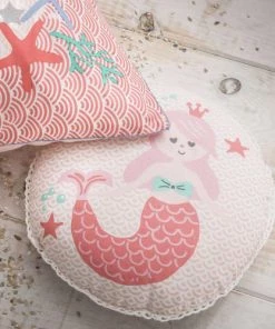 Future Home Coussins Enfant Coussin Coton Rose Avec Sirène 30cm -Coussins enfant Soldes 2022 coussin coton rose avec sirene 30cm 1
