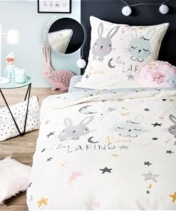 Future Home Coussins Enfant Coussin Coton Rose Et Bleu Avec Lapin 35cm -Coussins enfant Soldes 2022 coussin coton rose et bleu avec lapin 35cm 2