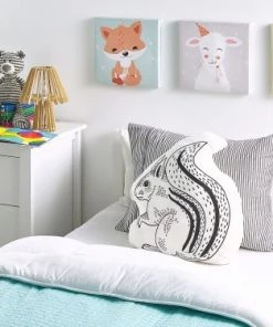 Beliani Coussins Enfant Coussin Décoratif En Tissu Blanc 42x12cm -Coussins enfant Soldes 2022 coussin decoratif en tissu blanc 42x12cm 1