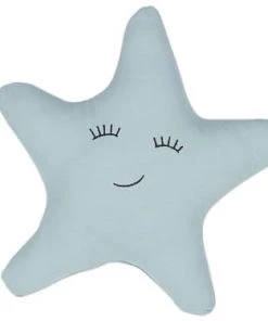 Beliani Coussins Enfant Coussin Décoratif En Tissu Bleu 40x12cm