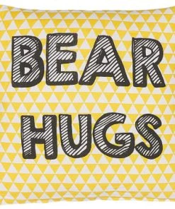 Beliani Coussins Enfant Coussin Décoratif En Tissu Jaune 40x12cm