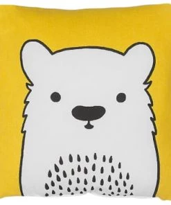 Beliani Coussins Enfant Coussin Décoratif En Tissu Jaune 45x12cm