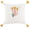 Maisons Du Monde Coussins Enfant Coussin En Coton Imprimé Cactus Multicolore à Pompons 40x40