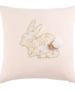 Maisons Du Monde Coussins Enfant Coussin En Coton Rose Imprimé Lapin Liberty 35x35