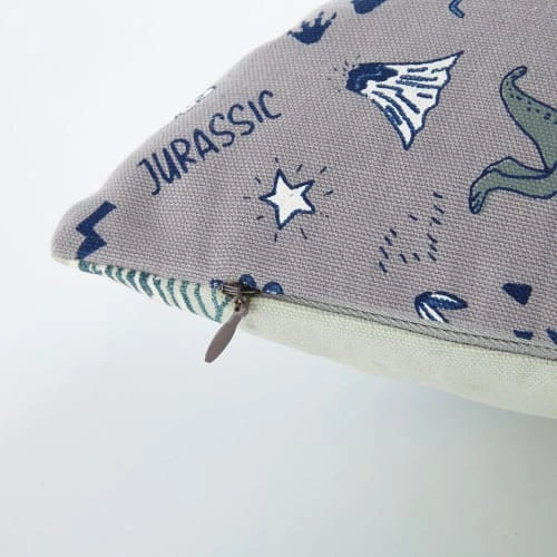 Maisons Du Monde Coussins Enfant Coussin En Coton Vert Et Gris Imprimé Dinosaures 40x40 6 Maisons Du Monde Coussins Enfant Coussin En Coton Vert Et Gris Imprimé Dinosaures 40x40 – Image 4