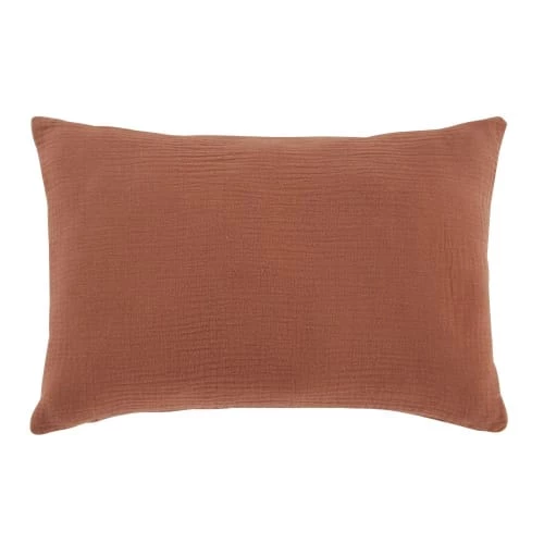 Maisons Du Monde Coussins Enfant Coussin En Gaze De Coton Imprimé "Bonheur" Doré Et Terracotta, 25x40 4 Maisons Du Monde Coussins Enfant Coussin En Gaze De Coton Imprimé "Bonheur" Doré Et Terracotta, 25x40 – Image 2