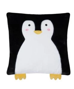 Home Maison Coussins Enfant Coussin Enfant Pingouin Polyester Noir 40 X 40