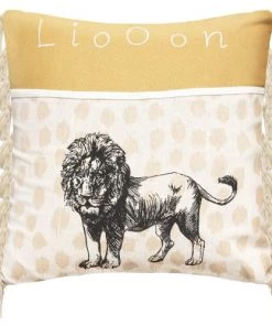 Home Maison Coussins Enfant Coussin Enfant Range Pyjama Lion Multicolore 40x40 Cm