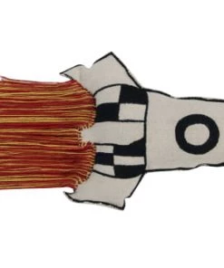 Lorena Canals Coussins Enfant Coussin Fusée En Coton Rouge, Blanc Et Noir 65x30
