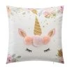 Decoratie Coussins Enfant Coussin Licorne à Pompons Polyester Blanc 40x40cm -Coussins enfant Soldes 2022 coussin licorne a pompons polyester blanc 40x40cm