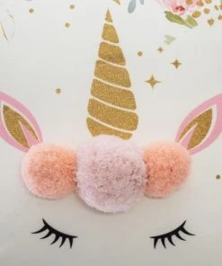 Decoratie Coussins Enfant Coussin Licorne à Pompons Polyester Blanc 40x40cm -Coussins enfant Soldes 2022 coussin licorne a pompons polyester blanc 40x40cm 2