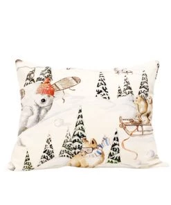 Crochetts Coussins Enfant Coussin Ourson De Neige 100% Coton Multicolore 40x50 Cm