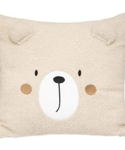 Home Maison Coussins Enfant Coussin Ourson En Bouclette Polyester Beige 39x39cm