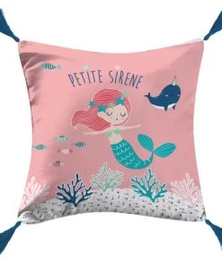 Douceur D'Intérieur Coussins Enfant Coussin Pompons Coton 40x40cm