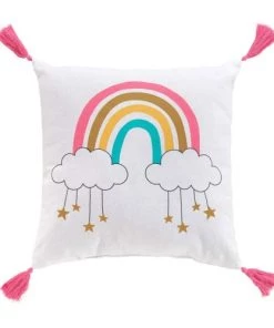 Douceur D'Intérieur Coussins Enfant Coussin Pompons Coton 40x40cm