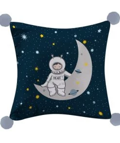 Douceur D'Intérieur Coussins Enfant Coussin Pompons Coton 40x40cm