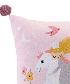 Douceur D'Intérieur Coussins Enfant Coussin Pompons Coton 40x40cm -Coussins enfant Soldes 2022 coussin pompons coton 40x40cm 5