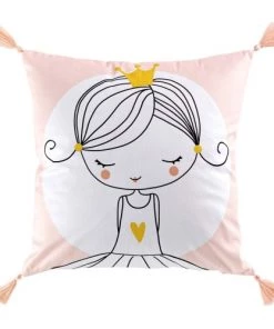 Douceur D'Intérieur Coussins Enfant Coussin Pompons Velours 40x40cm