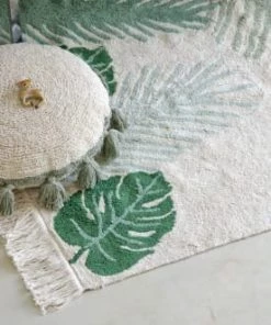 Lorena Canals Coussins Enfant Coussin Rond à Pompons Circle Vert (48 Cm) -Coussins enfant Soldes 2022 coussin rond a pompons circle vert 48 cm 1