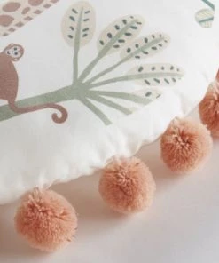 Maisons Du Monde Coussins Enfant Coussin Rond à Pompons Et Imprimés Animaux Multicolores, D35 -Coussins enfant Soldes 2022 coussin rond a pompons et imprimes animaux multicolores d35 1000 6 8 226123 3