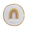 Maisons Du Monde Coussins Enfant Coussin Rond En Coton écru, Jaune Et Rose Imprimé Arc-en-ciel D30