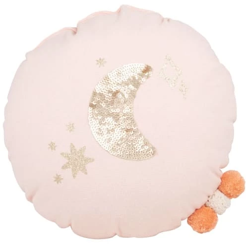 Maisons Du Monde Coussins Enfant Coussin Rond Imprimé Rose Et Doré, D30 3 Maisons Du Monde Coussins Enfant Coussin Rond Imprimé Rose Et Doré, D30
