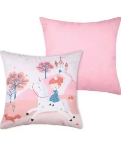Lovely Casa Coussins Enfant Coussin Rose 40x40cm -Coussins enfant Soldes 2022 coussin rose 40x40cm 3